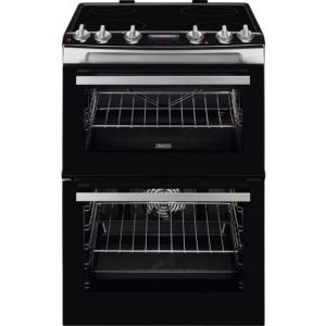 Zanussi ZCV66078XA 60cm Electric Double Oven with Ceramic Hob