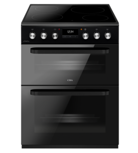 Cda CFC631BL Black 60cm Double Oven Electric Cooker with Ceramic Hob - Black