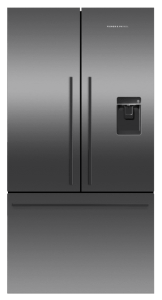 Fisher_Paykel RF540ADUB7 Fridge Freezer French Door 900mm Designer Handle, Black Steel - Ice & Water