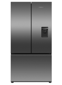Fisher_Paykel RF540ANUB6 Fridge Freezer French Door 900mm, Recessed Handle, Black Steel - Ice & Wate