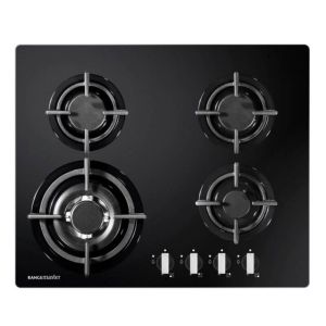 Rangemaster RMB60HPNGFGL/ 112230 60CM 4 Burner Gas Hob Black Glass