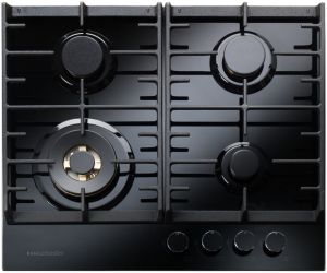 Rangemaster ECL60HPNGFBL/BL 121900 Eclipse 60CM 4 Burner Gas Hob Black Glass