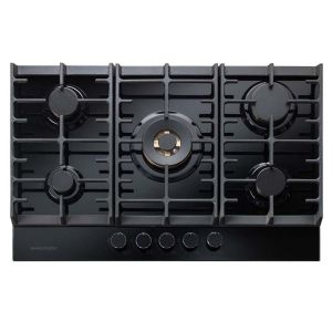 Rangemaster ECL90HPNGFBL/BL 121920 Eclipse 90CM 5 Burner Gas Hob Black Glass