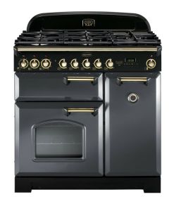 Rangemaster CDL90DFFSL/B 124150 Classic DL 90 Dual Fuel SLATE BRASS