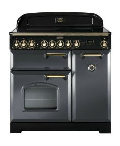 Rangemaster CDL90ECSL/B 124170 Classic DELUXE 90 CERAMIC SLATE BRASS