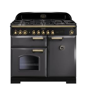 Rangemaster CDL100DFFSL/B 124210 Classic DL 100 Dual Fuel SLATE BRASS