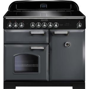 Rangemaster CDL100EISL/C 124240 Slate /Chrome Classic Deluxe 100 Induction Range Cooker