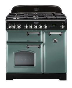 Rangemaster CDL90DFFMG/C 127510 Classic DL 90 Dual Fuel MINERAL GREEN/CHR