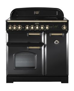 Rangemaster CDL90ECCB/B 129510 Classic DL 90 Ceramic Charcoal Black / Brass