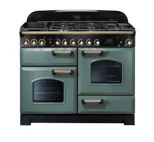 Rangemaster CDL110DFFMG/B 129590 Classic DL 110 Dual Fuel MINERAL GREEN/BRASS GB/IE