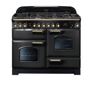 Rangemaster CDL110DFFCB/B 129600 Classic DL 110 Dual Fuel CHAR.BLACK/BRASS GB/IE