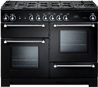 Rangemaster KCH110ECBL/C Kitchener 110 Ceramic Range Cooker in Black/Chrome - 78860