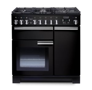 Rangemaster PDL90DFFGB/C 97600 Professional Deluxe Black 90cm Dual Fuel Range Cooker