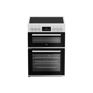 Beko EDC6731W 60cm Double Oven Electric Cooker with Vitroceramic Hob - White