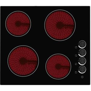 Cata UBCH60KCR 60cm Black 4 Zone Ceramic Hob With Rotary Controls