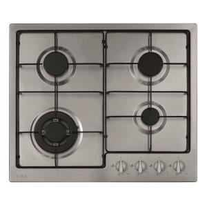 CDA HG6251SS Four burner gas hob, enamel pan supports , front control 