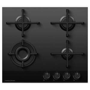 Fisher_Paykel CG604DLPGB4 600mm Wide 'Gas on Glass' 4 Burner LPG Minimal Style