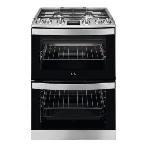 Aeg CGB6130ACM 60cm Gas Double Oven, 4 Gas burners, Triple crown Wok burner