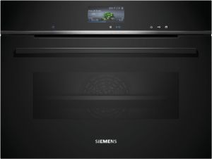 Siemens CS736G1B1 Compact 45 Steam Oven Black with steel trim