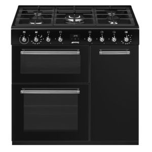 Smeg CX93GMBL Black Concert 90Cm Dual Fuel Cooker