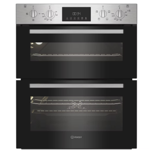 Indesit DUI10DIX Built Under Electric Fan Double Oven - Stainless Steel