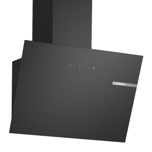 Bosch DWK65DK60B Angled Glass Chimney Hood Black glass