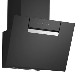 Bosch DWK67FN60B Angled Glass Chimney Hood Black glass