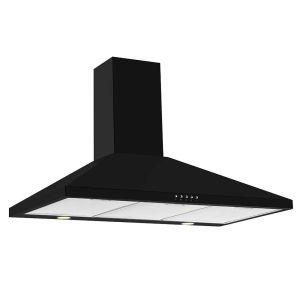 Cda ECH103BL Chimney extractor, ducted/recirc, 3 speeds, 498m3/h, 64 dBA, LED lighting, black