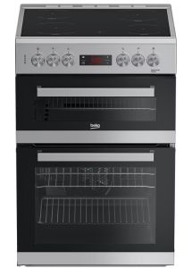 Beko EDC634S 60cm Double Oven Electric Cooker with Ceramic Hob - Silver