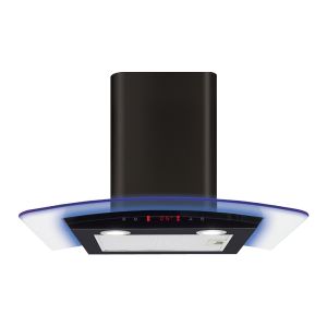 CDA EKP60BL Curved glass extractor with edge lighting, Ducted/re-circulating, Edge lighting in 3 colours