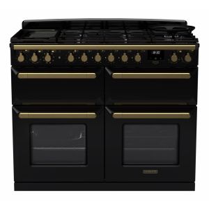 Rangemaster ESDLB110DFPGBL/AB1 Estel Deluxe BC 110cm Dual Fuel Gloss Black