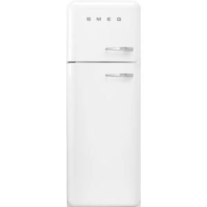 Smeg FAB30LWH5UK White Left Hand Hinged Freezer Over Fridge