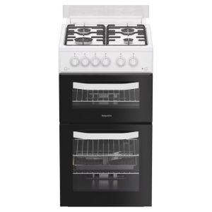Hotpoint HDG5GCW Gas Double Cooker 50CM - White