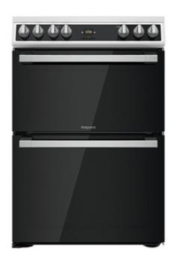 Hotpoint HDT67V9H2CW/UK 60Cm Electric Double Cooker, Multiflow Main, Catalytic Main And Top, Double 