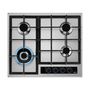 Aeg HGB64420YM 60cm Slim Gas Hob, 4 energy efficient burners Including 1 Triple crown Burner