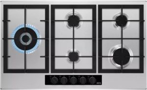 Aeg HGB95522YM 90cm Slim Gas Hob, StepPower controls