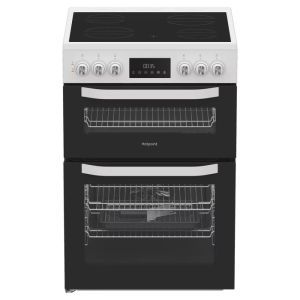 Hotpoint HTE6VDCW Electric Twin Oven Cooker 60CM - White