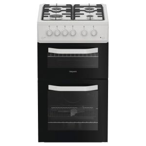 Hotpoint HTG5GCW Gas Twin Cooker 50CM - 59L with Fast Preheat