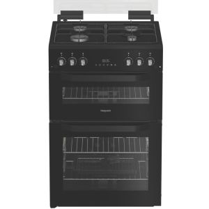 Hotpoint HTG6GDCB1 Gas Twin Cooker 60CM - 78L with Glass Lid