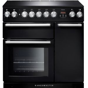 Rangemaster NEX90EIBL/C 104820 Nexus Range Cooker- 90cm Induction in Black and Chrome