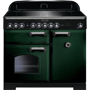 Rangemaster CDL100EIRG/C - 100cm Classic Deluxe Induction Range 113990 Green and Chrome