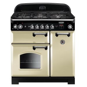 Rangemaster CLA90DFFCR/C 116500 Classic 90cm Dual Fuel Range Cooker in Cream and Chrome