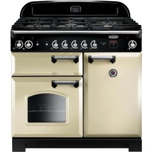 Rangemaster CLA100DFFCR/C Classic 100cm Dual Fuel Range 116890 Cream and Chrome