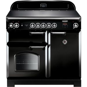 Rangemaster CLA100EIBL/C Classic 100cm induction range cooker - Black and Chrome 117120