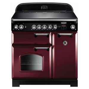 Rangemaster CLA90ECCY/C 117440 Classic 90cm Ceramic Range Cooker in Cranberry and Chrome