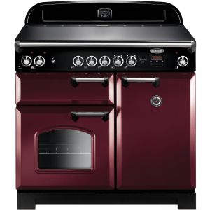 Rangemaster CLA100ECCY/C Classic 100cm Ceramic Range 117620 Cranberry and Chrome