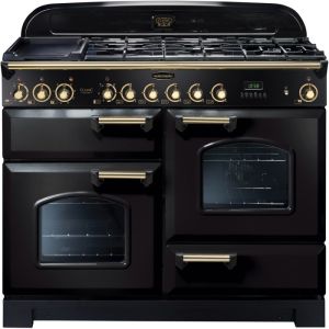 Rangemaster CDL110ECBL/B Classic Deluxe 110cm Ceramic Range 81340 Black and Brass