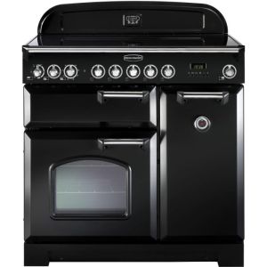 Rangemaster CDL90ECRG/B 114240 Classic Deluxe Ceramic 90cm Electric Range Cooker Green and Brass