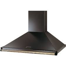 Rangemaster CLAHDC110BB/ 98270 Classic 110cm Chimney Hood Black and Brass Rail