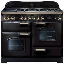 Rangemaster CDL110DFFBL/B 79800 Classic Deluxe Duel Fuel 110cm  Range Cooker Black and Brass